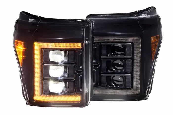 XB LED Headlights (Pair/Amber DRL) 11-16 Ford Super Duty